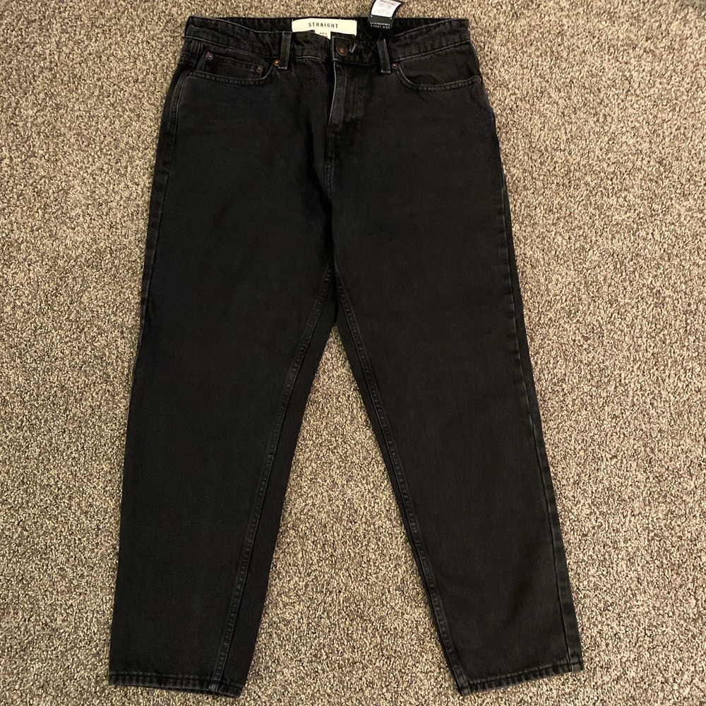 New Look Black Straight Crop Jeans - Size 34R